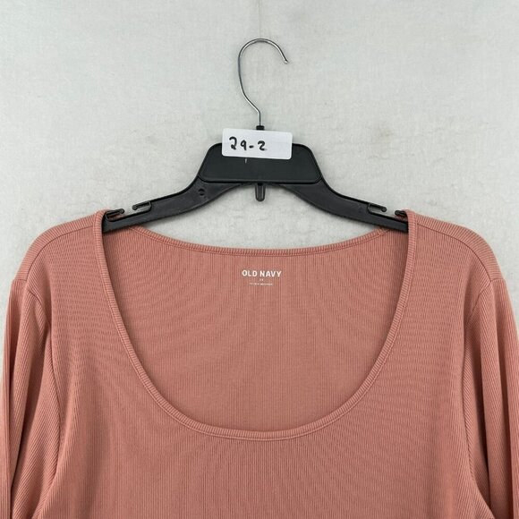 Old Navy Sweater Womens 2x Peach Rib Knit Scoop Neck Long Sleeve Pullover - Picture 11 of 11